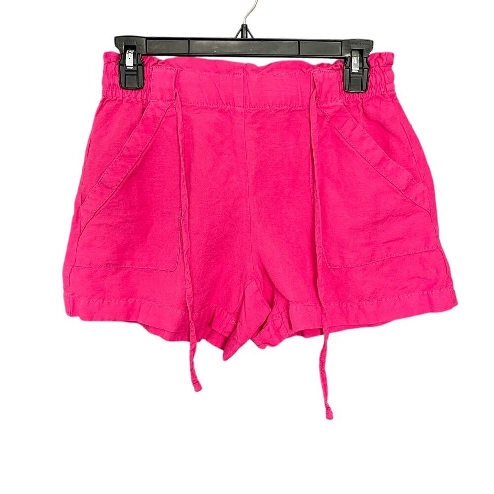 Loft Bright Pink Linen Blend Shorts Size XS‎ Stretch Summer Breathable Pockets